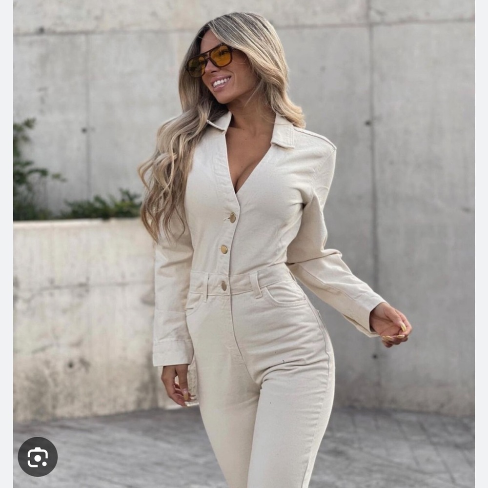 Zara Cream Tailored Jumpsuit